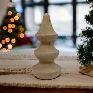 Nordstrom Natural Wood Tiered Christmas Tree Tabletop Figurine Holiday Decor NEW